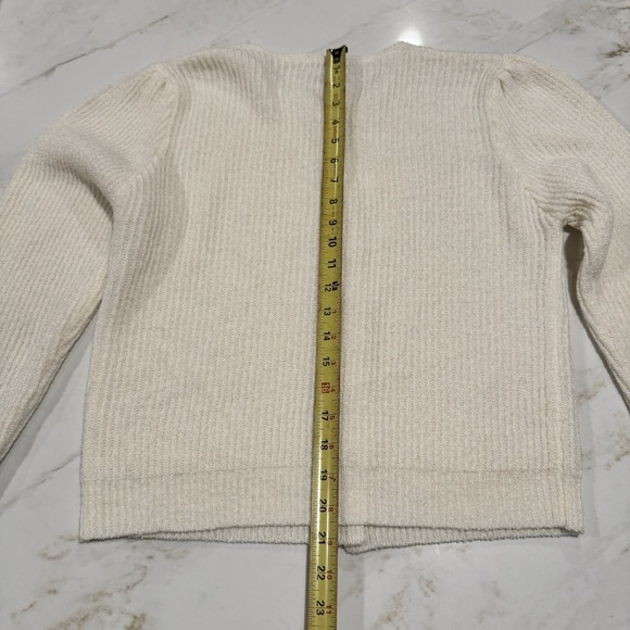 Vintage Ivory Cream Cardigan Pearl Buttons Cottagecore Romantic Old Money Layer - Picture 8 of 10